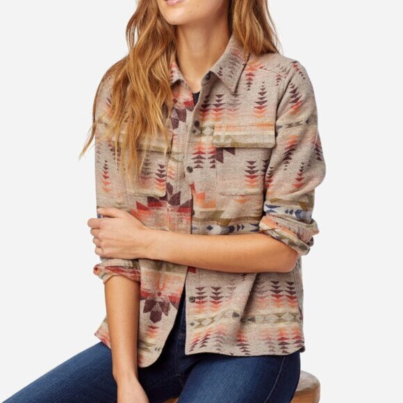 Pendleton jacquard Wool Shacket Board shirt Aztec Southwestern tunic Jacket XL - Picture 4 of 13